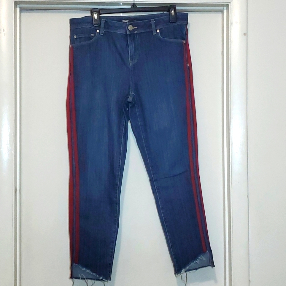 Simply Vera Wang  Stretch Dark Wash Side Stripe Ankle Jeans size 12